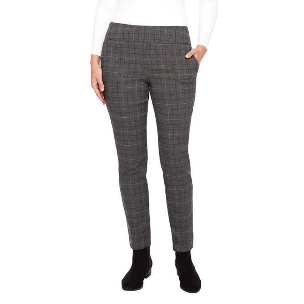 NEW S.C. & Co. Pull-on Ankle Pant | Grey Plaid